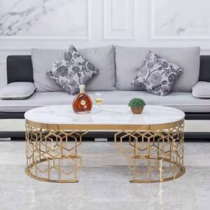 SHEZI OVAL STAINLESS STEEL MARBLE TOP