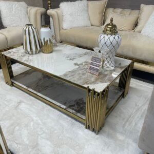 WILLA ARLO 2PCS BLENDED CERAMIC TOP COFFEE TABLE WITH SIDE TABLE