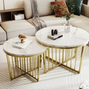 CREDENCE CERAMIC TOP NESTING COFFEE TABLE