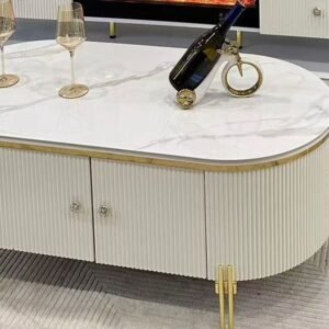 ALKIRE GLOSSY OVAL COFFEE TABLE